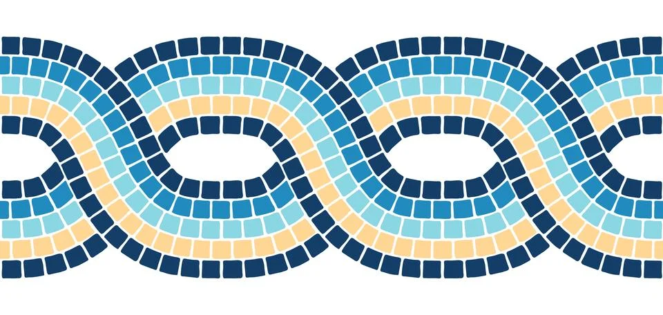 Ancient mosaic seamless pattern. Decorative antique stone ornament. 스톡 일러스트