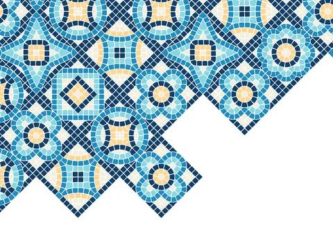 Ancient mosaic tile background. Decorative antique stone ornament. Stock Illustration