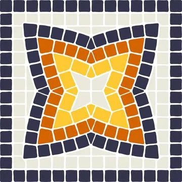 Ancient mosaic tile pattern. Decorative antique stone ornament. Stock Illustration