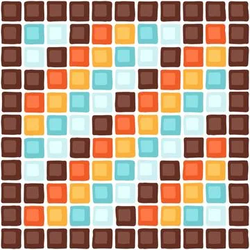 Ancient mosaic tile pattern. Decorative antique stone ornament. Stock Illustration