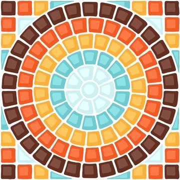 Ancient mosaic tile pattern. Decorative antique stone ornament. Stock Illustration