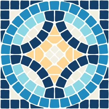 Ancient mosaic tile pattern. Decorative antique stone ornament. Stock Illustration