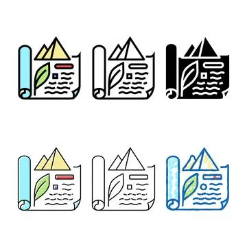Ancient multistyle egypt history color icon vector Stock Illustration