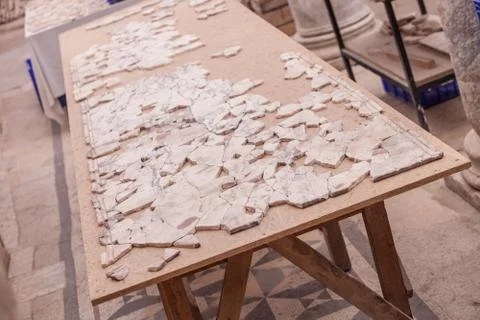 Ancient Mural Reconstruction Stock Photos