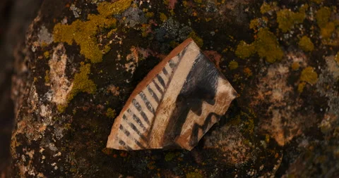 Ancient Native American Artifacts Potter Sherd Anasazi Pueblo Archeology Stock Footage 143340910