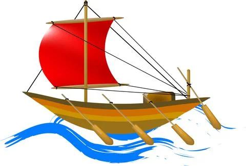 Ancient Nile sailboat Stock Illustration