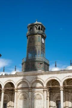The ancient non-working clock inside the Muhammad Ali Mosque in Cairo, Egypt Stock Photos