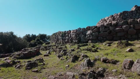 Ancient Nuraghe S Ortali E Su Monti Stone Ruins In Sardinia 库存影片 341992511