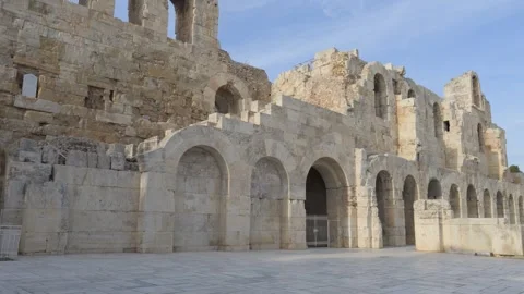 Ancient Odeon of Herodes Atticus in Athens, Greece: A Historical Architectural Video stock 340575318