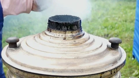 Ancient old samovar Stock Footage 79503283