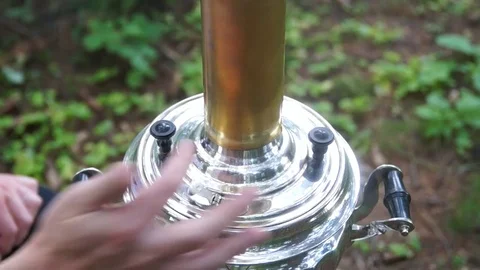 Ancient old samovar Stock Footage 80676534
