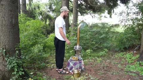 Ancient old samovar Stock Footage 80857987