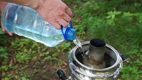 Ancient old samovar Stock Footage 80858008