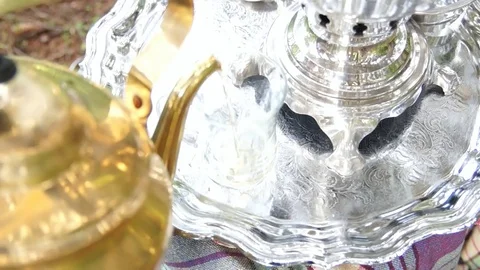 Ancient old samovar Stock Footage 80858048