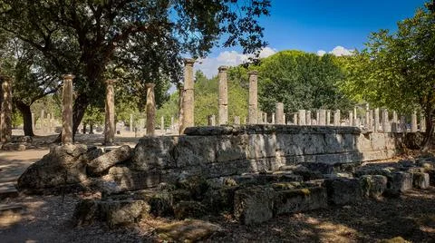 Ancient Olympia archaeological site Stock Photos