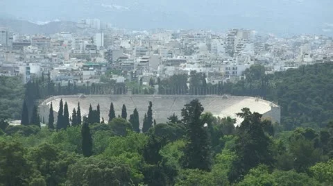 Ancient Olympic stadium in Athens Greece  스톡 동영상 11301697