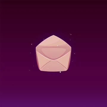 Ancient open parchment envelope vector flat illustration. Cartoon empty lette 스톡 일러스트