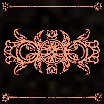 Ancient ornament on dark background. Stock Illustration