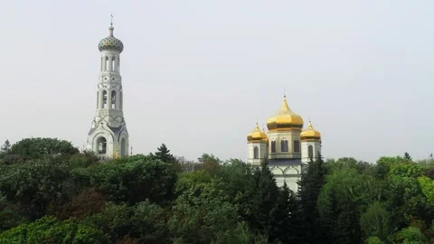 Ancient Orthodox churches in a Russian Stock Footage 163452755