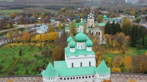 The ancient Orthodox monastery of Borisoglebsk for men, founded in the 14th Stock Footage 162598547