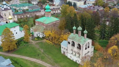 The ancient Orthodox monastery of Borisoglebsk for men, founded in the 14th Stock Footage 162714012