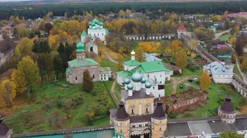 The ancient Orthodox monastery of Borisoglebsk for men, founded in the 14th Stock Footage 162956837