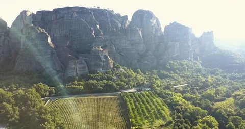 Ancient Orthodox monastery on a cliff Stock Footage 107936693
