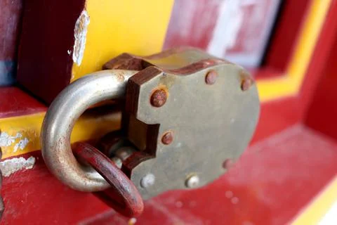 Ancient padlock. Stock Photos