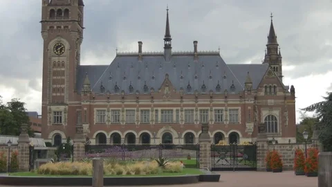 Ancient palace with garden in front Stock Footage 73701536