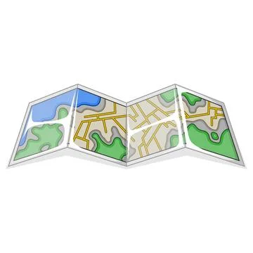 Ancient Paper Map for Traveling Stock Illustration