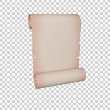 Ancient paper or parchment scroll. 3d rendering Ilustração Stock