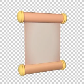 Ancient paper or parchment scroll.  Roll of papyrus paper Ilustração Stock