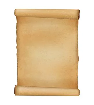Ancient Paper, Parchment Scroll, realistic vector illustration. Stock Illustration