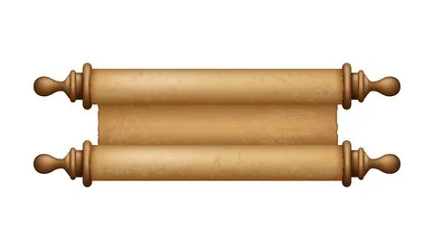 Ancient Paper, Parchment Scroll, realistic vector illustration. Stock Illustration