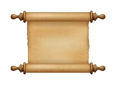 Ancient Paper, Parchment Scroll, realistic vector illustration Stock Illustration