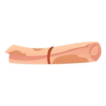 Ancient paper scroll vector flat icon, old parchment rolled with rope, antique Illustrazione stock