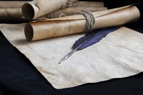 Ancient paper scrolls. Stock Photos