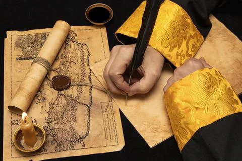 Ancient paper scrolls. Stock Photos