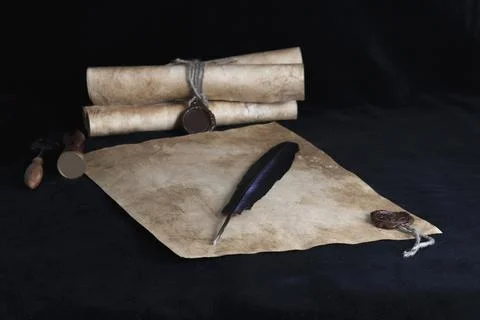Ancient paper scrolls. Stock Photos