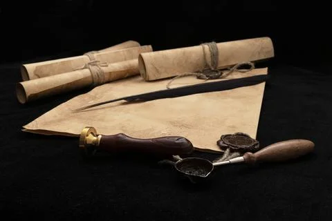 Ancient paper scrolls. Stock Photos