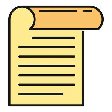 Ancient papyrus scroll with text lines icon Illustrazione stock