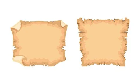 Ancient Papyrus Set, Old Texture Paper with Space for Text Vector Illustration Stock-Illustration
