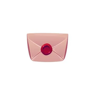 Ancient parchment envelope with red wax seal, vector flat letter and document Ilustração Stock