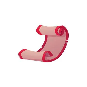 Ancient parchment roll, old paper blank scroll, vector game open convolute Illustrazione stock