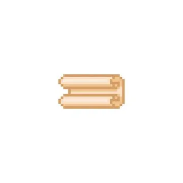 Ancient parchment roll pixel vector icon, old beige paper folded vertical blank Illustrazione stock
