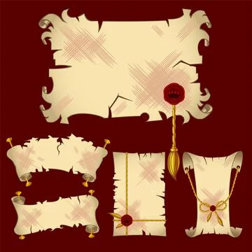 Ancient parchment scroll banners Иллюстрация