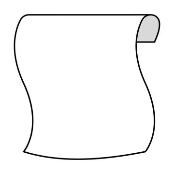 Ancient parchment scroll blank manuscript curled corner textured document Stock Illustration