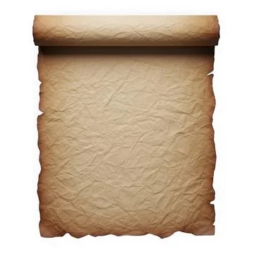 An ancient parchment scroll with a rustic and aged appearance, ready for wr.. Illustrazione stock