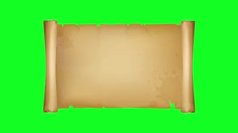 Ancient Parchment Scroll Unrolls On Green Screen for Historical Projects, P.. Stock Footage 334241946