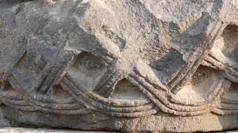 Ancient Patterns on the Stone Stock Footage 58676599